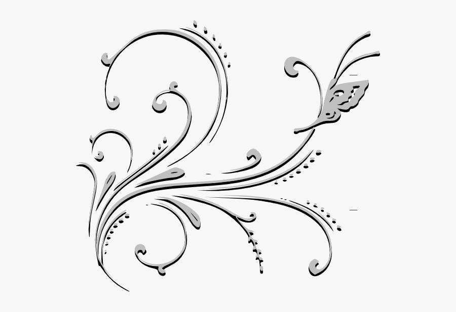 Banner Black And White Clip Art At Clker Com Vector - Black And White Clip Art Flowers, Transparent Clipart