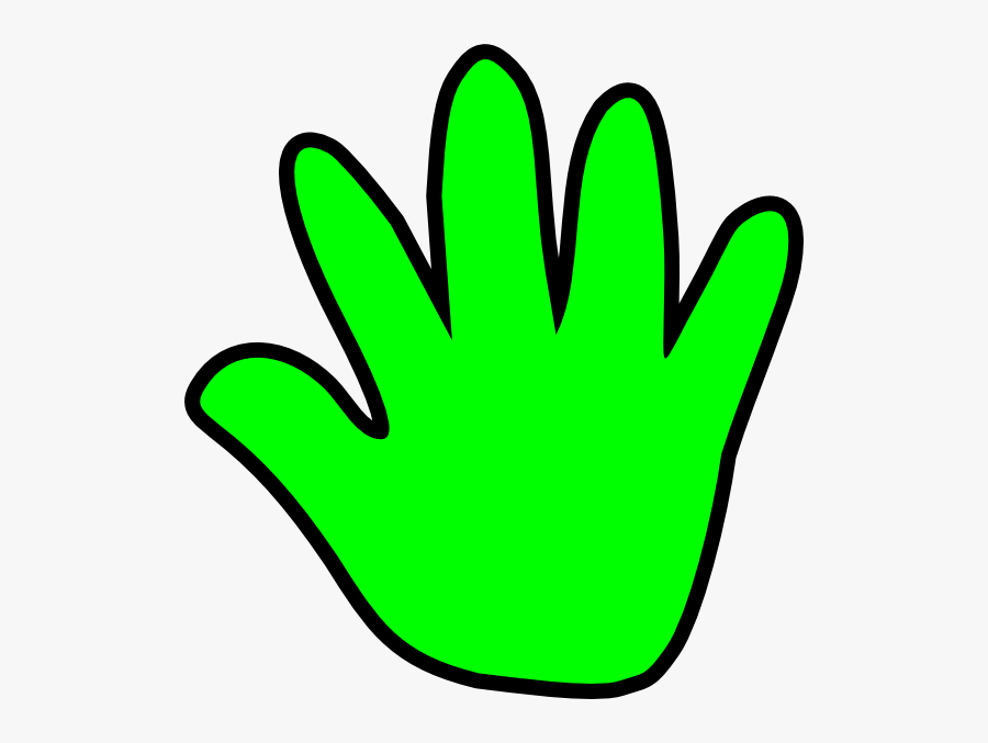 Handprint Outline Child Handprint Green Clip Art - Orange Hand Clipart, Transparent Clipart