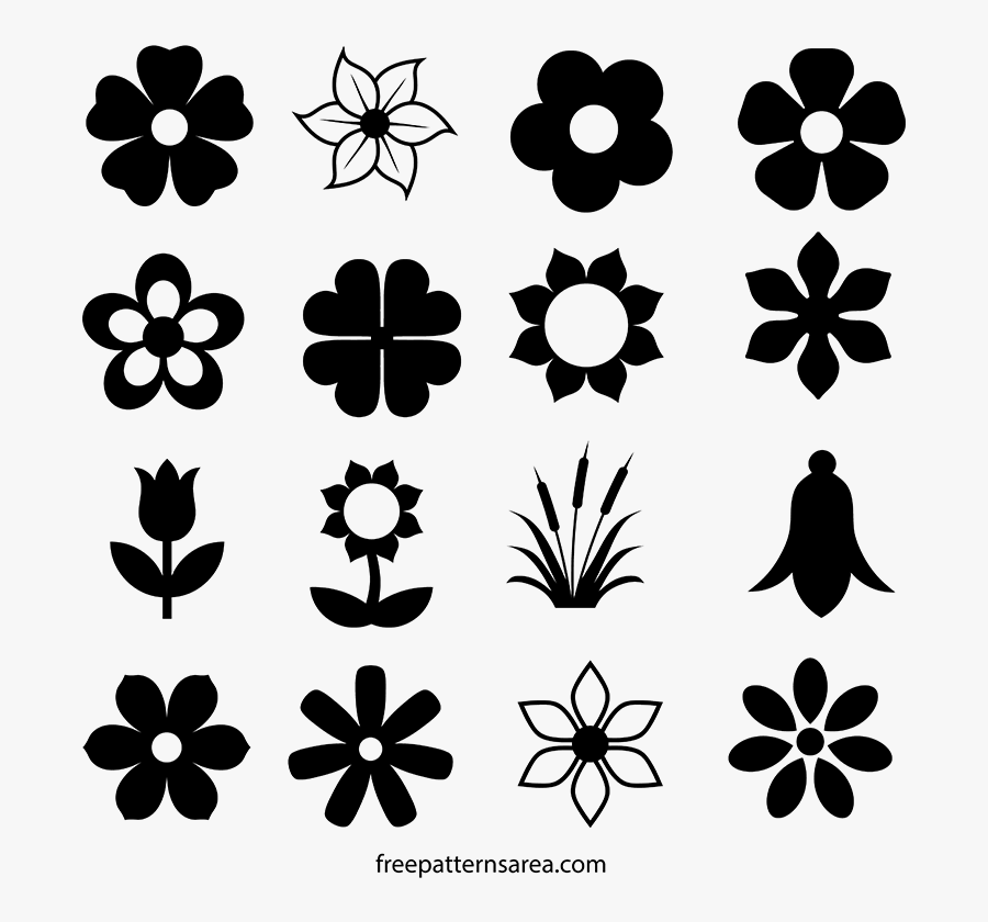 Floral Clipart Symbol - Cute Flower Silhouette, Transparent Clipart