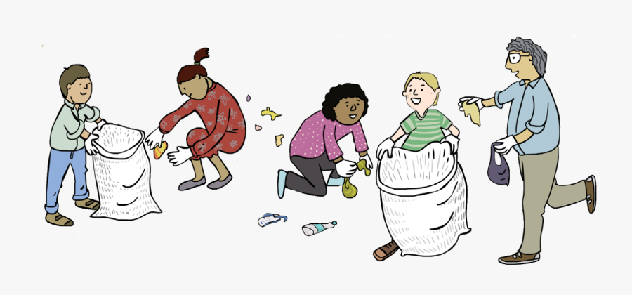 Picking Up Trash Cartoon, Transparent Clipart