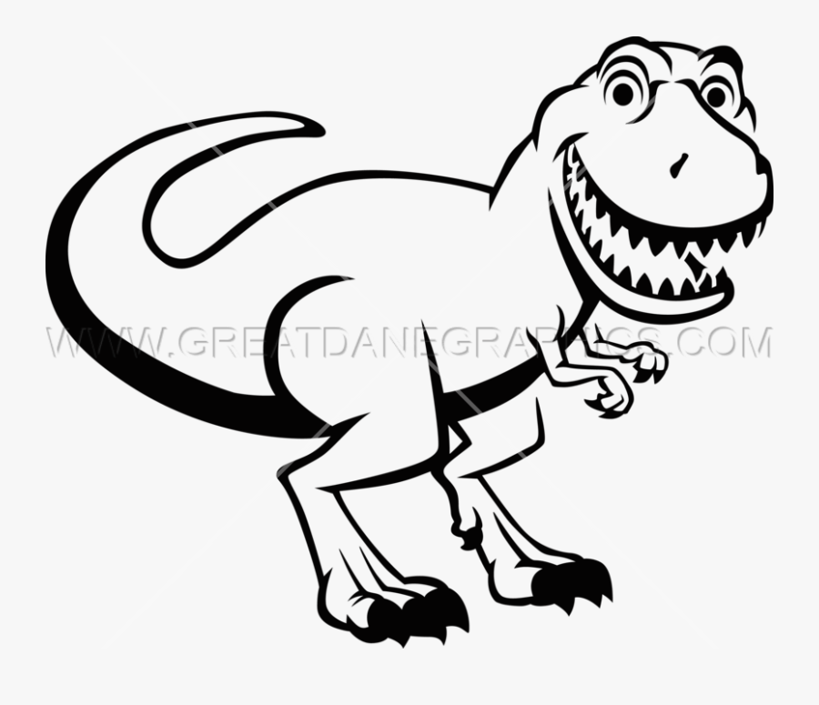 Smiling T-rex - T Rex Clipart Black And White, Transparent Clipart