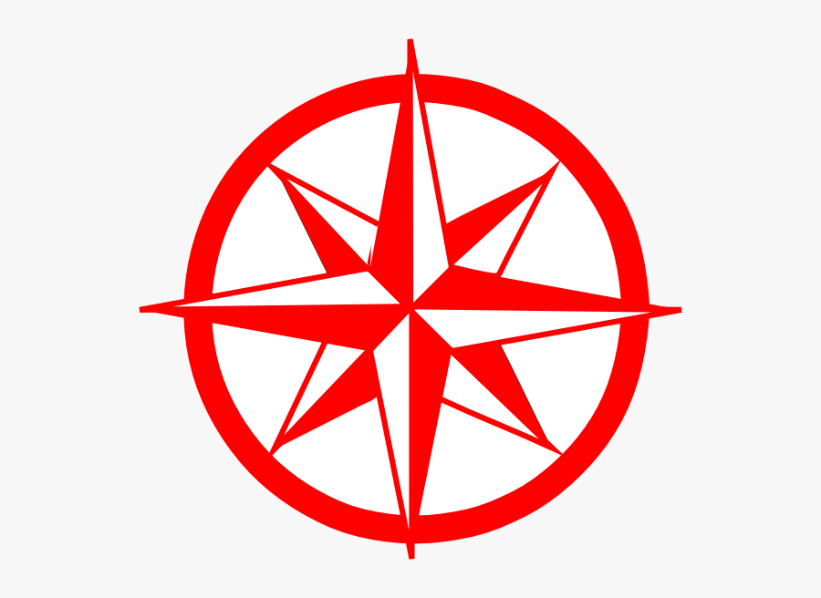 Nautical Star Compass Clipart - Compass Rose Easy Drawing, Transparent Clipart