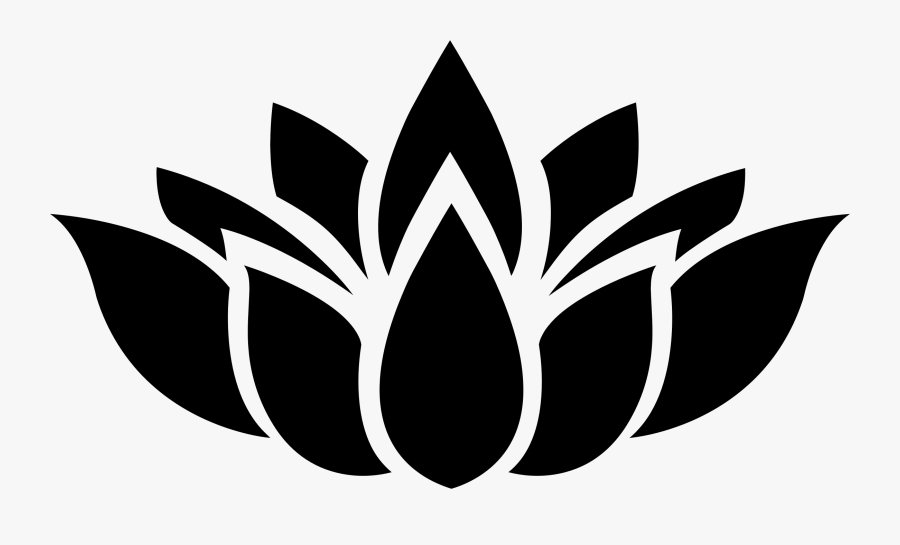 Transparent Flower Clipart Black And White - Lotus Flower Silhouette Vector, Transparent Clipart