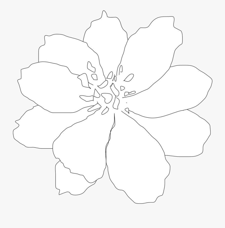 Clip Art Clip Art Line Tattoo Flower - Clematis, Transparent Clipart