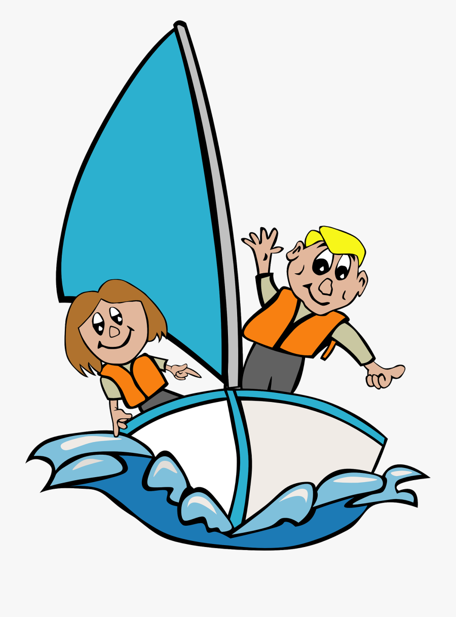 Sailboat Children Playing Free Picture - Sailing Clip Art, Transparent Clipart