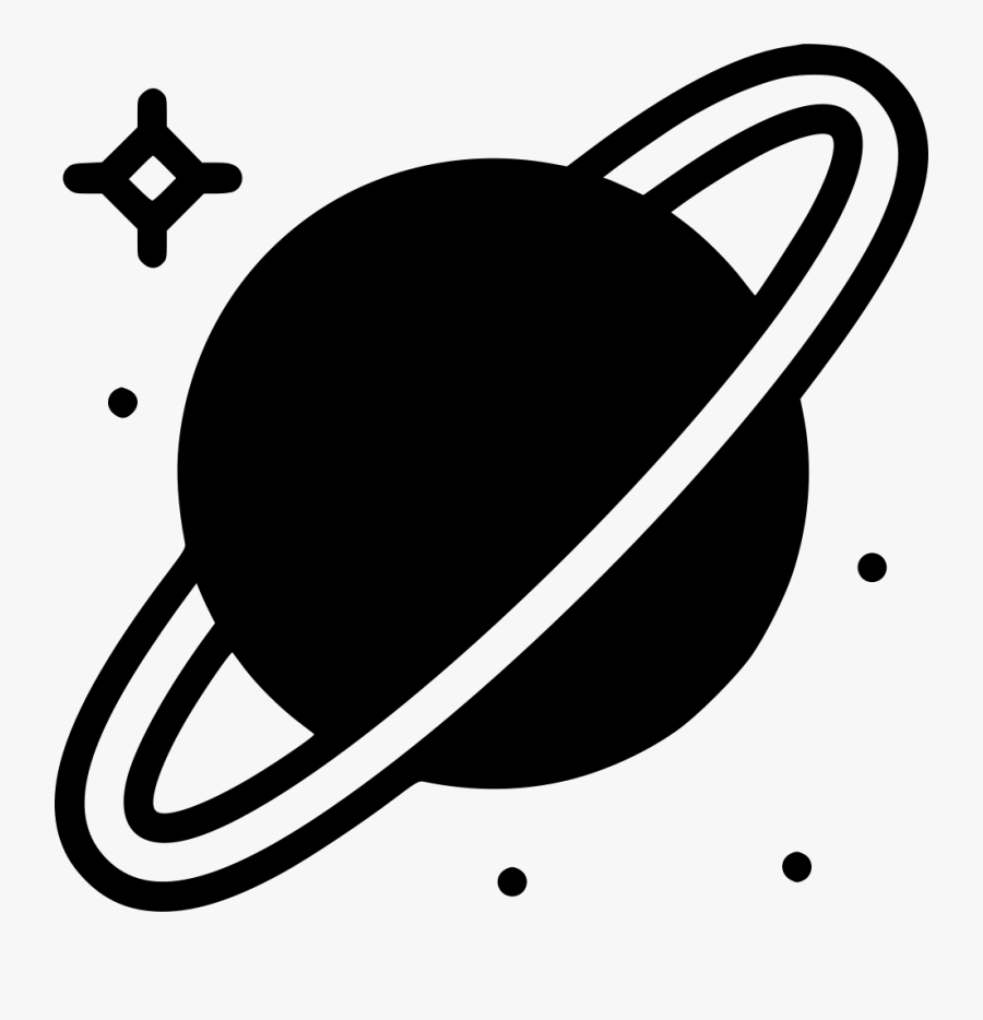 Transparent Saturn Clipart - Black And White Saturn, Transparent Clipart