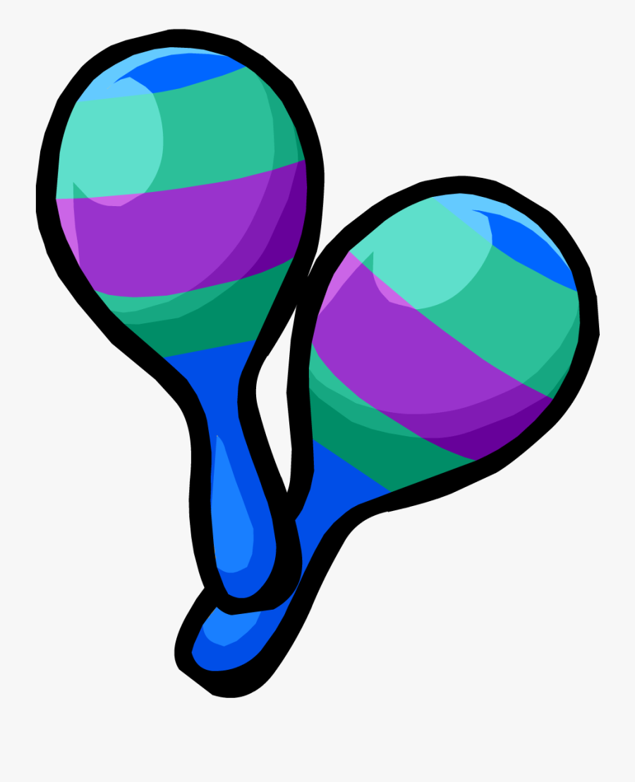 Nacho Army Of Club Penguin - Blue Maracas Clipart Transparent, Transparent Clipart