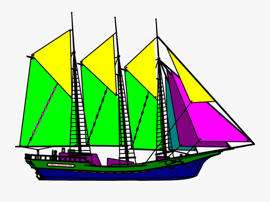 Sailing Ship - Large Sailboat Clipart, Transparent Clipart
