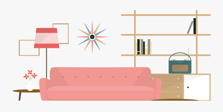 Interior Design An Interactive - Design Interior By Decade 1950s, Transparent Clipart