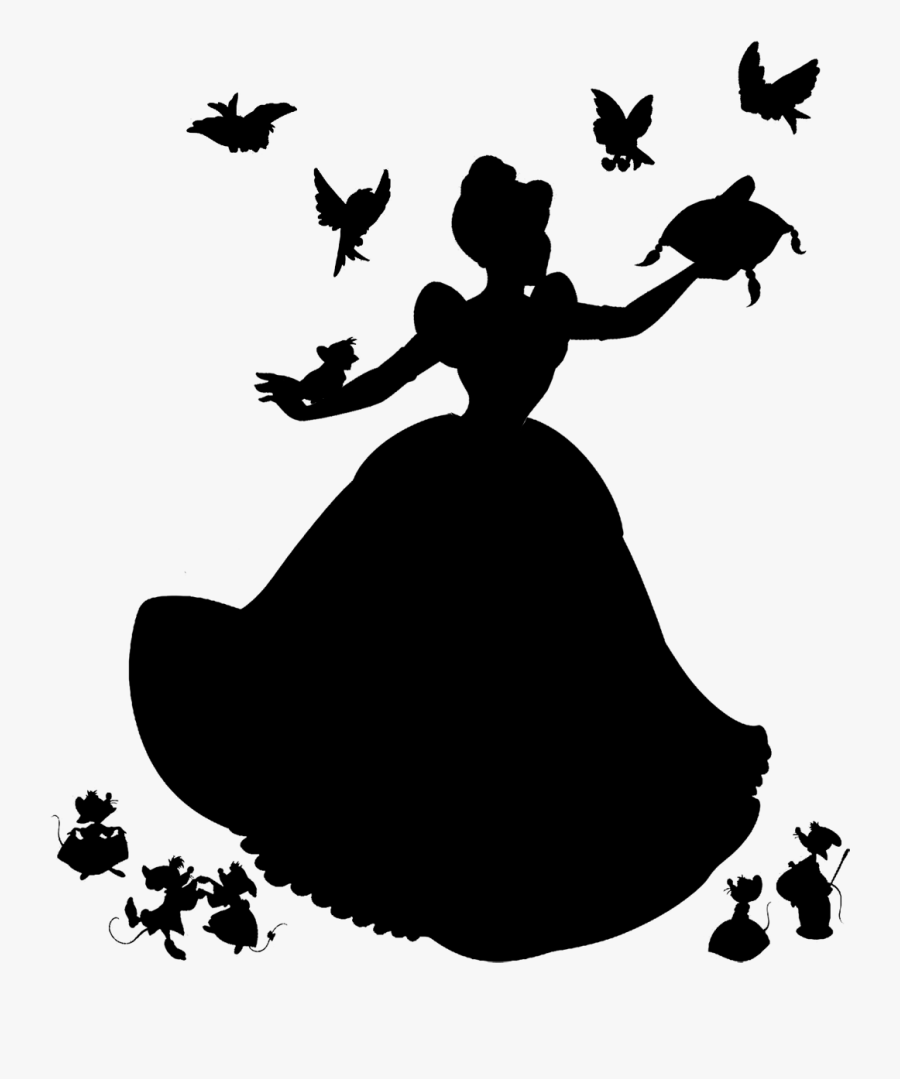 Transparent Cinderella Clipart - Silhouette Cinderella Clipart Black And White, Transparent Clipart