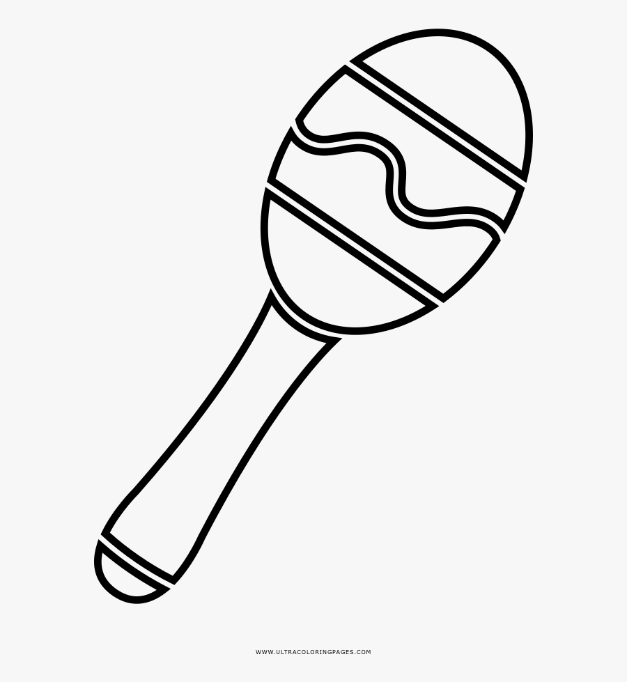 Maracas Drawing Color Banner Black And White Library - Dibujo De Maracas Para Colorear, Transparent Clipart
