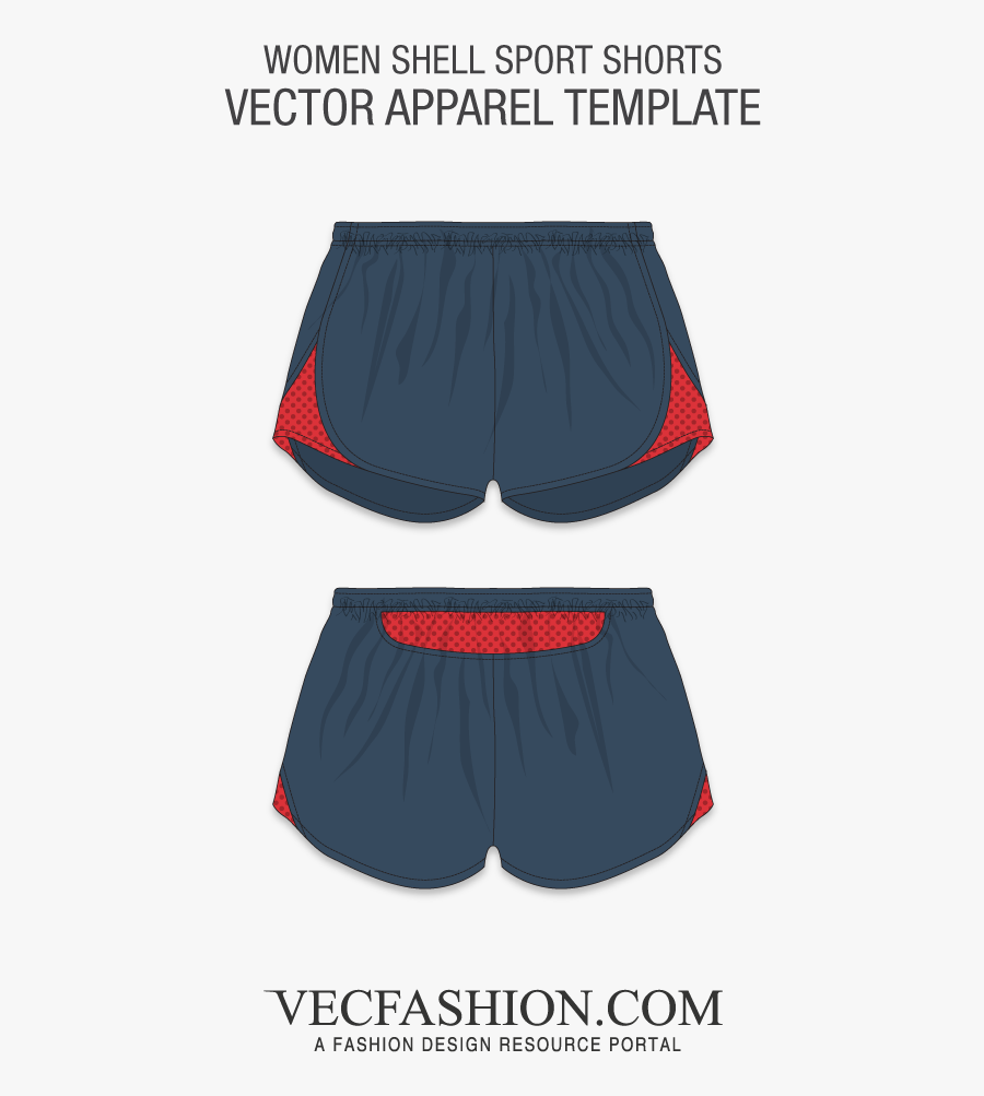 Clip Art Transparent Women Shell Sport Shorts - Women Sport Shorts Vector, Transparent Clipart