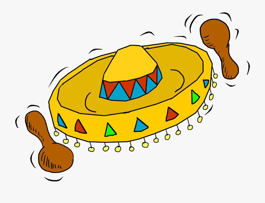 Sombrero, Hat, Mexican Hat, Mexico, Straw Hat, Maraca - Cartoon Mexican Transparent Background, Transparent Clipart