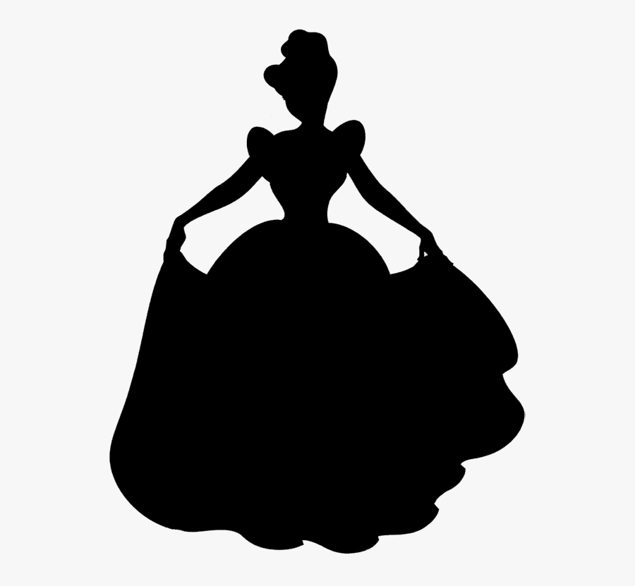 Belle Disney Cinderella Art - Cinderella Disney Princess Silhouette, Transparent Clipart