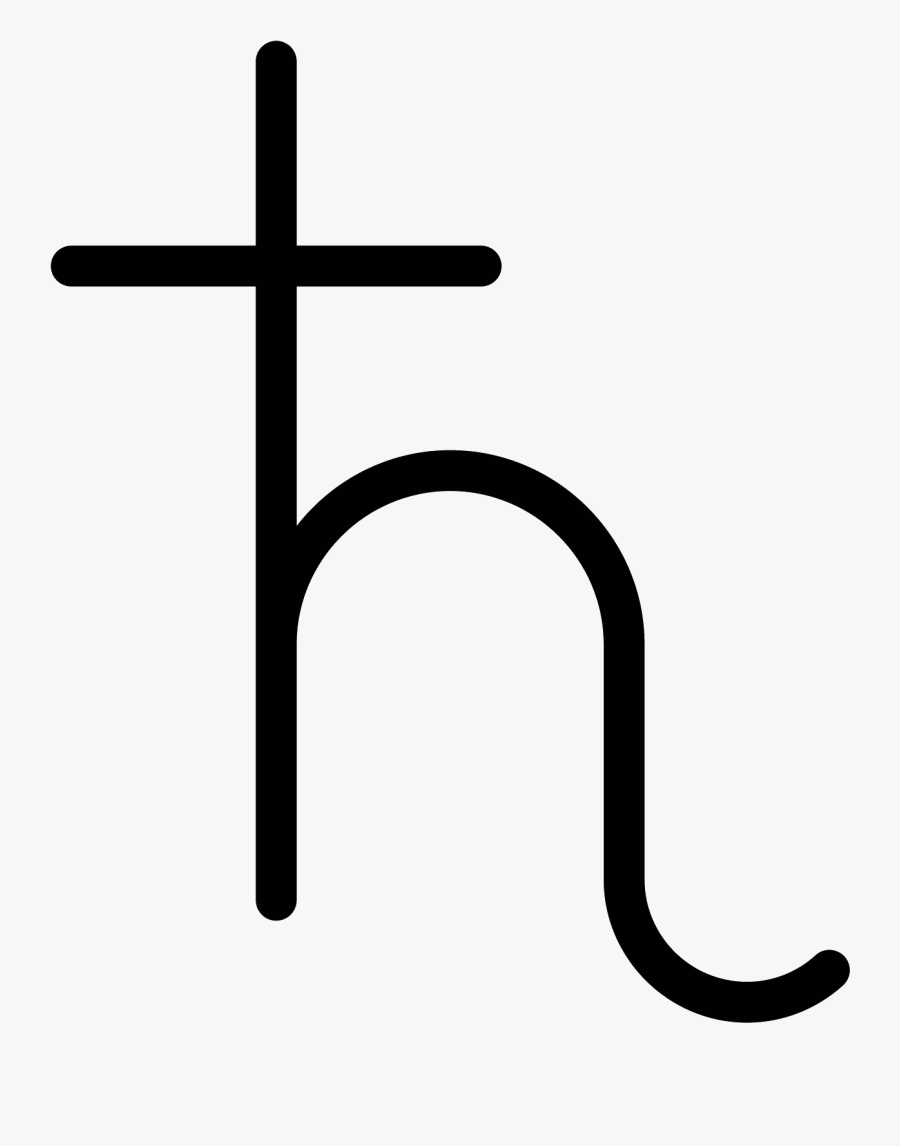 Saturn Symbol Icon - Simbolo Astrologico De Saturno, Transparent Clipart