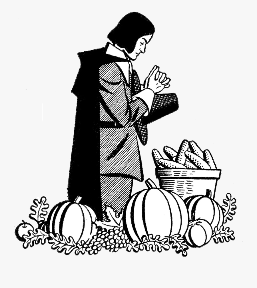 Religious Thanksgiving Clip Art , Transparent Cartoons - Vintage Pilgrim Cl...