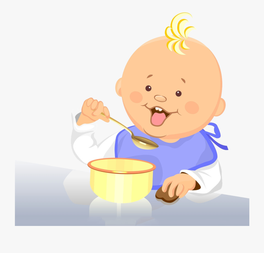 Transparent Mixing Clipart - Baby Is Eating Vector, Transparent Clipart