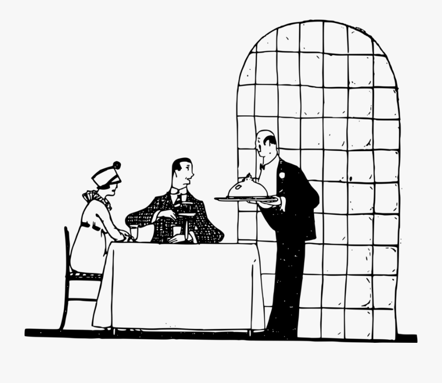 Free Clipart - Eat In A Restaurant Drawing, Transparent Clipart