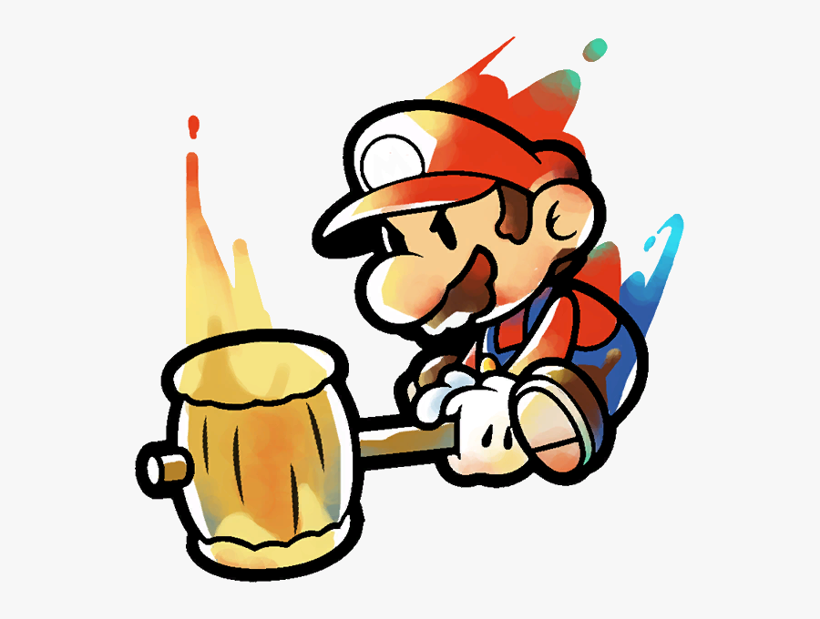 Paper Mario Png - Paper Mario With Hammer, Transparent Clipart