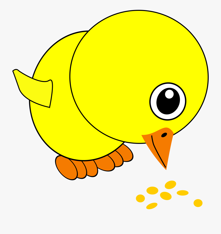 Image For Chick Eating Animal Clip Art - Bird Eating Seeds Clipart, Transparent Clipart