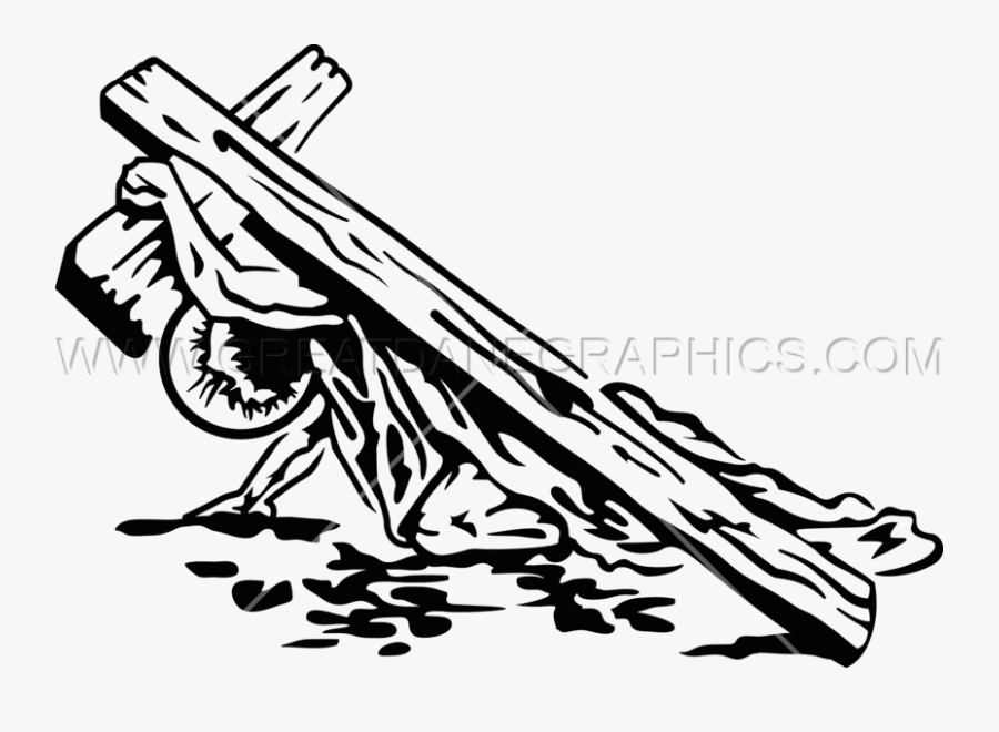 Jesus Carrying Cross Drawing At Getdrawings - Jesus Carrying Cross Png, Transparent Clipart