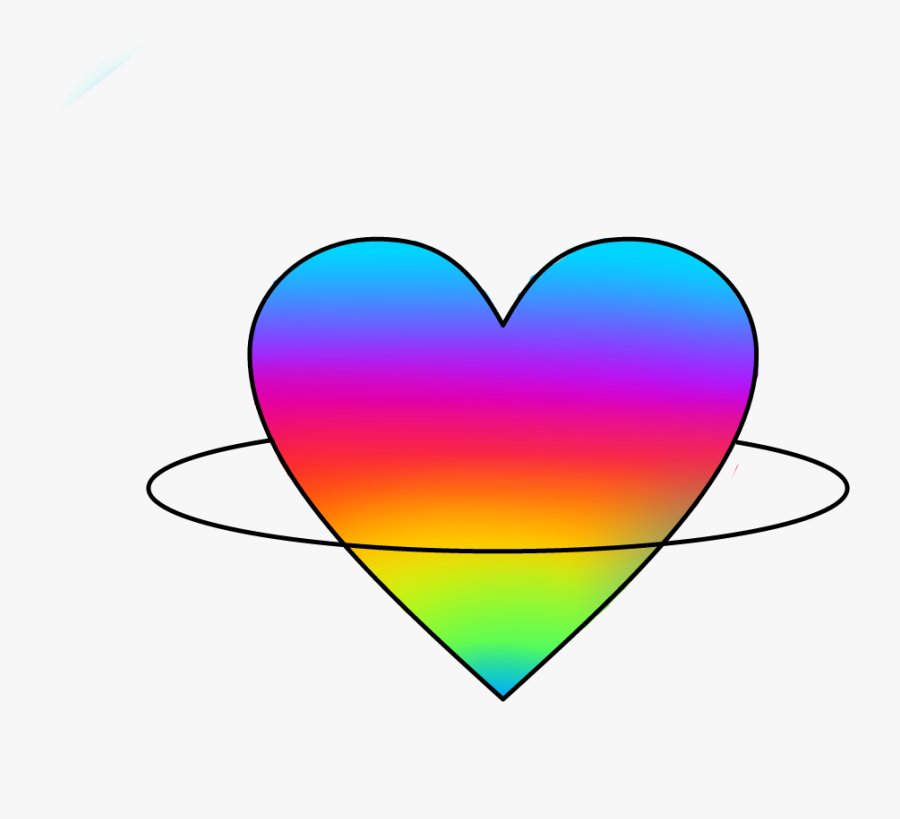 #saturn #heart #rainbow #planet - Heart, Transparent Clipart