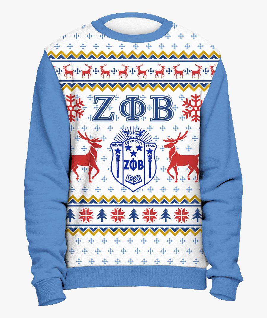 Transparent Ugly Christmas Sweater Clipart - Zeta Phi Beta Christmas Sweater, Transparent Clipart