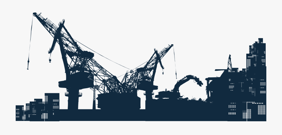 Heavy City Silhouette Construction Site Equipment Engineering - Construction Vector Png, Transparent Clipart