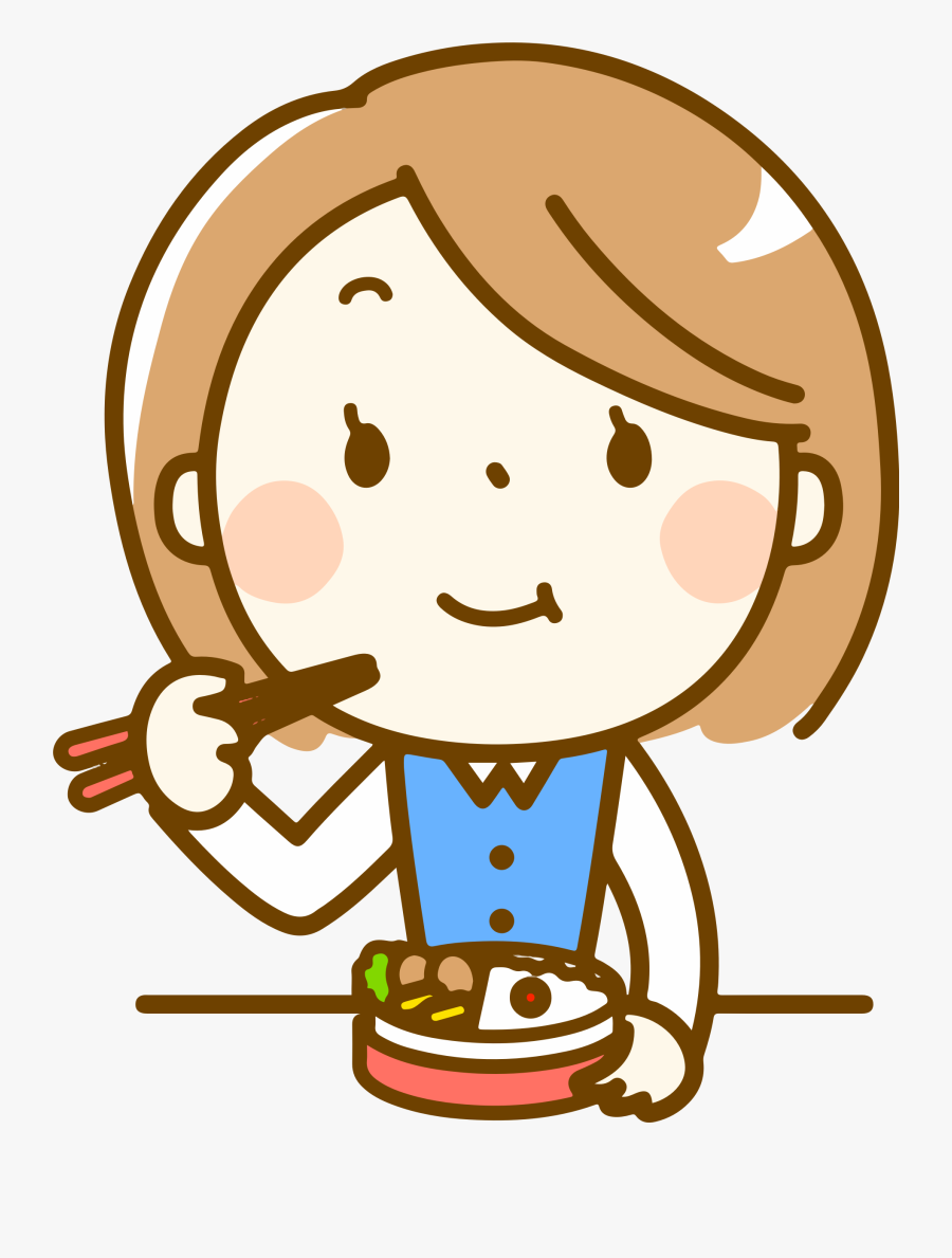 Woman Eating Bento - Clip Art For Okay, Transparent Clipart
