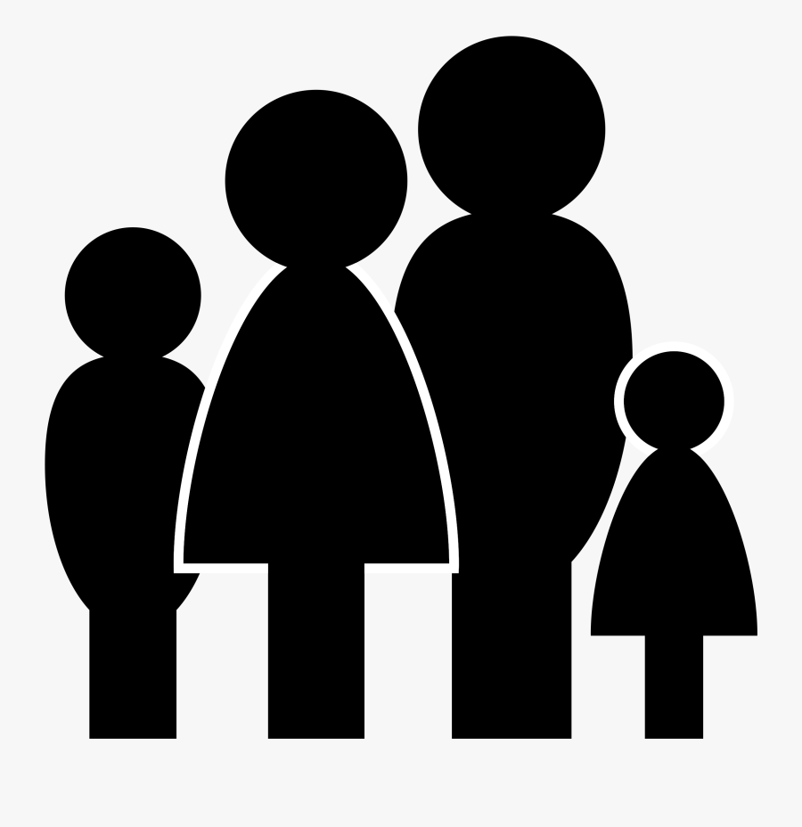 God"s Name In Vain - Family Of Four Silhouette, Transparent Clipart