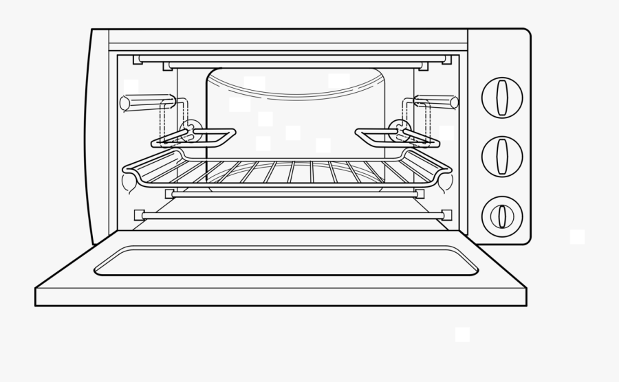 Line Art,angle,area - Oven Toaster Clipart Black And White, Transparent Clipart