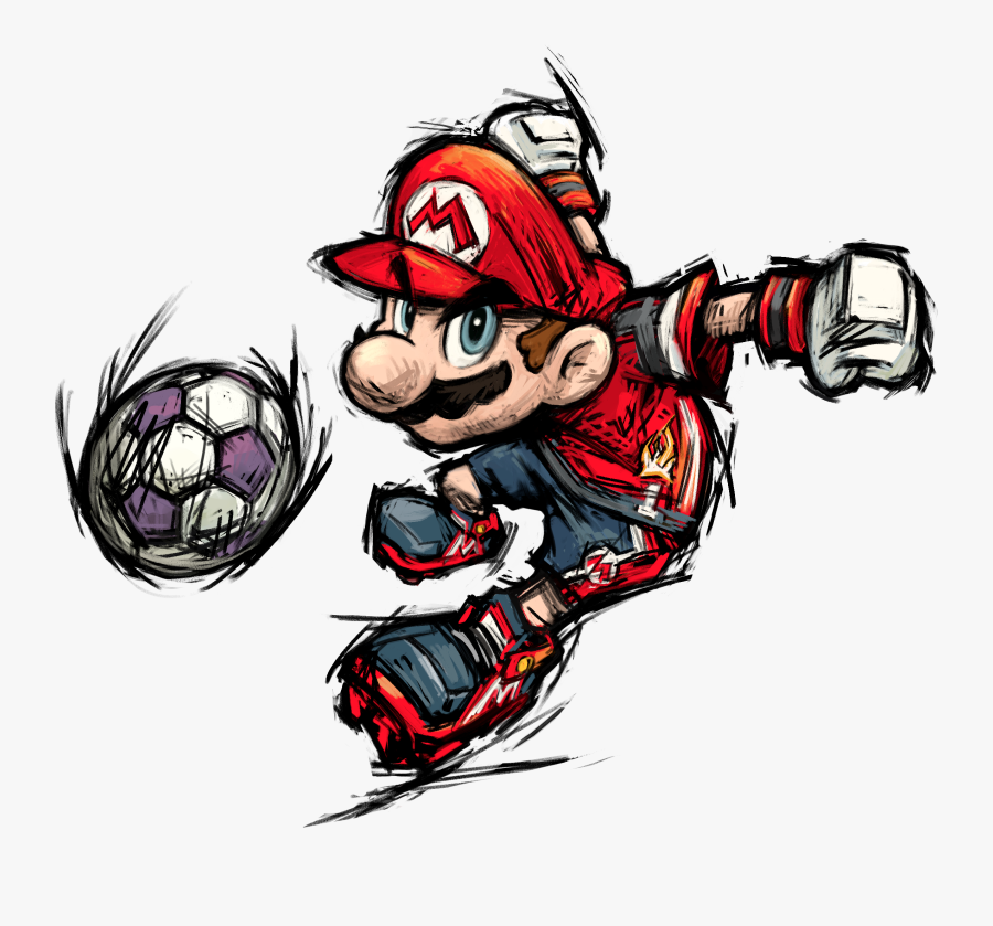 Super Mario Clipart Drawing - Super Mario Strikers Mario, Transparent Clipart