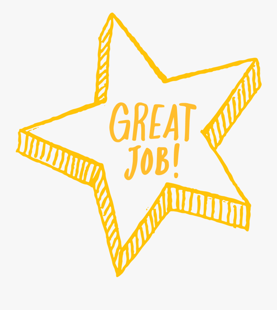 Gold Star Good Job Clipart - Good Job No Background, Transparent Clipart