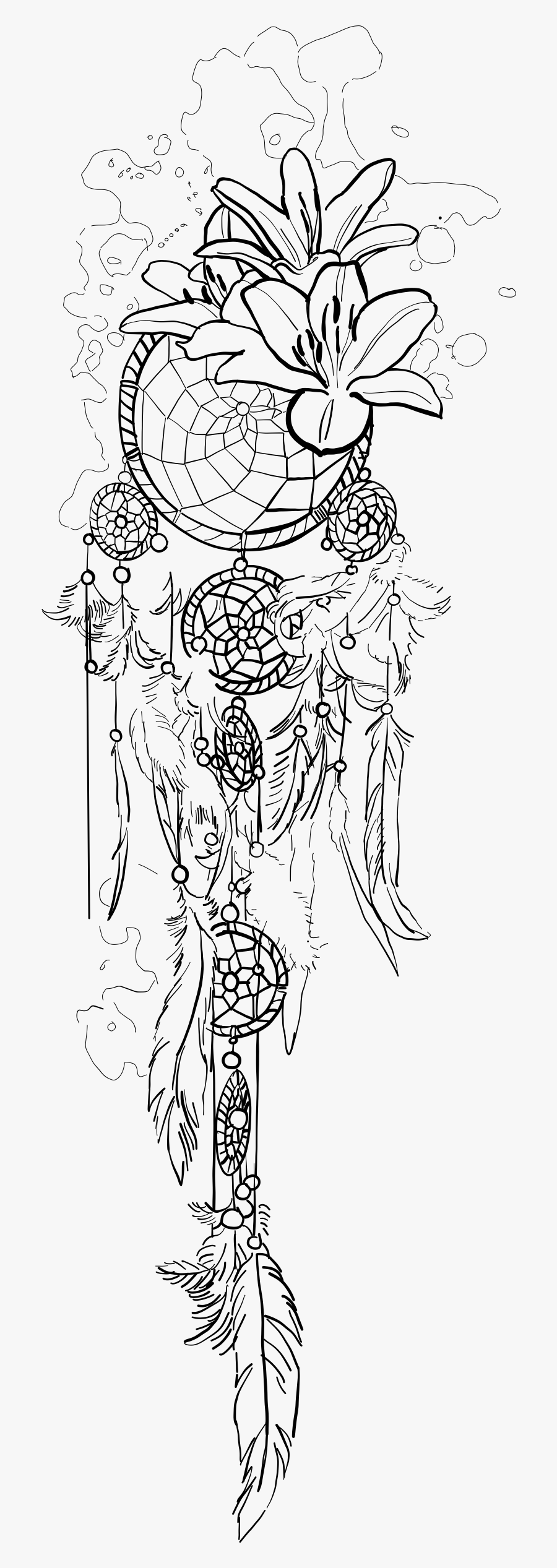 Pin By Leanne Hoffman On Tattoo Ideas - Realistic Dream Catcher Drawing, Transparent Clipart