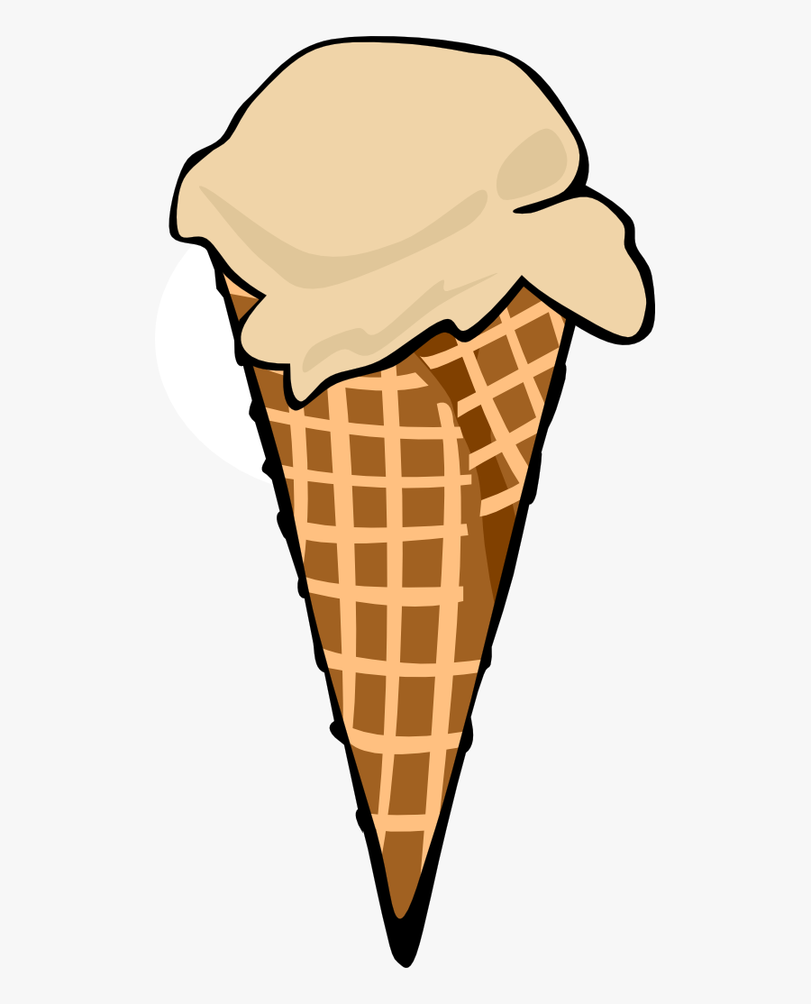 Fast Food, Desserts, Ice Cream Cones, Waffle, Single - 2 Scoop Ice Cream, Transparent Clipart
