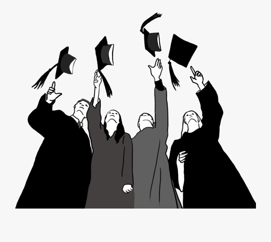 Graduate Cap Clipart, Graduations Caps In The Air Black - Transparent Graduation Clip Art, Transparent Clipart