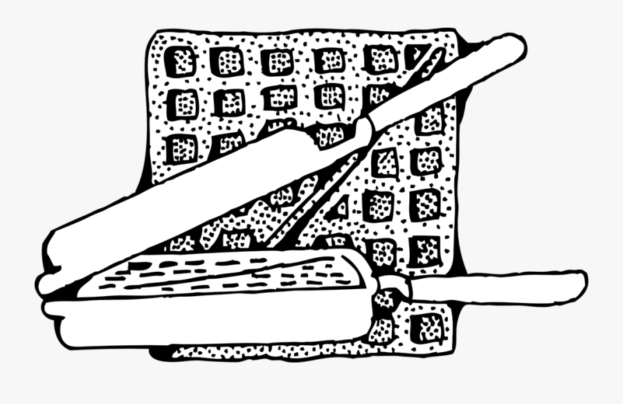 Waffle And Waffle Iron - Black And White Clipart Waffles, Transparent Clipart