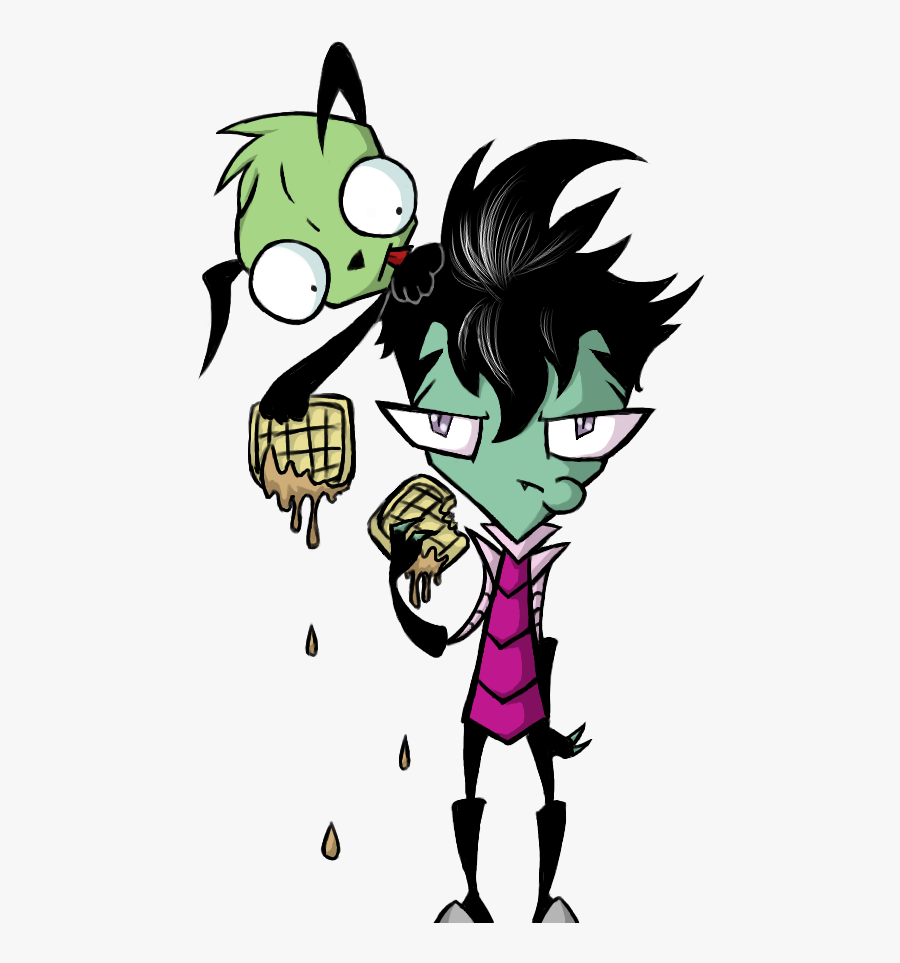 Zim, Gir, And Waffles By Lylatinvader - Gir Waffles, Transparent Clipart