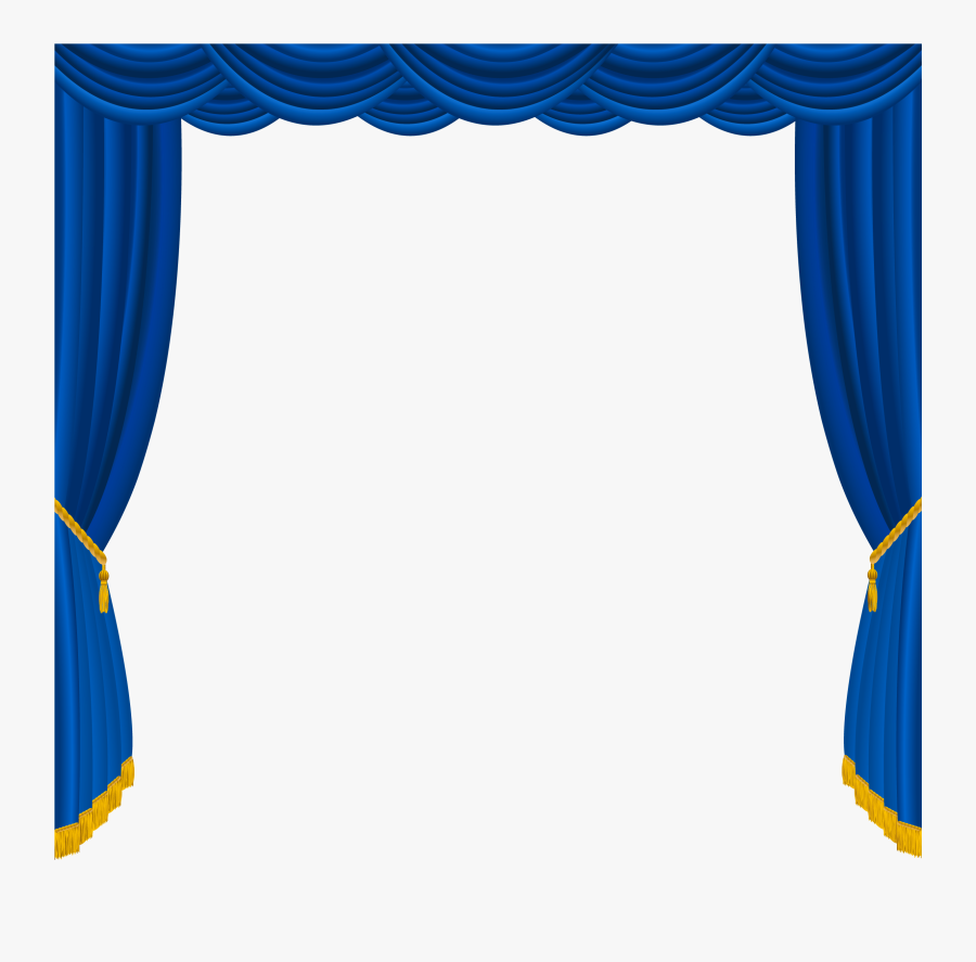 Curtain Clipart Studio - Blue Stage Curtains Clipart, Transparent Clipart