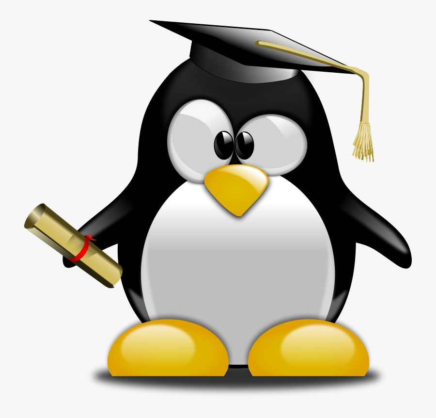 Tux Graduate - Penguin With Graduation Cap, Transparent Clipart