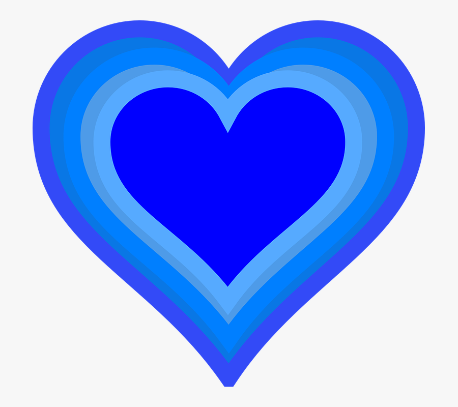 Blue Love Heart Clipart, Transparent Clipart