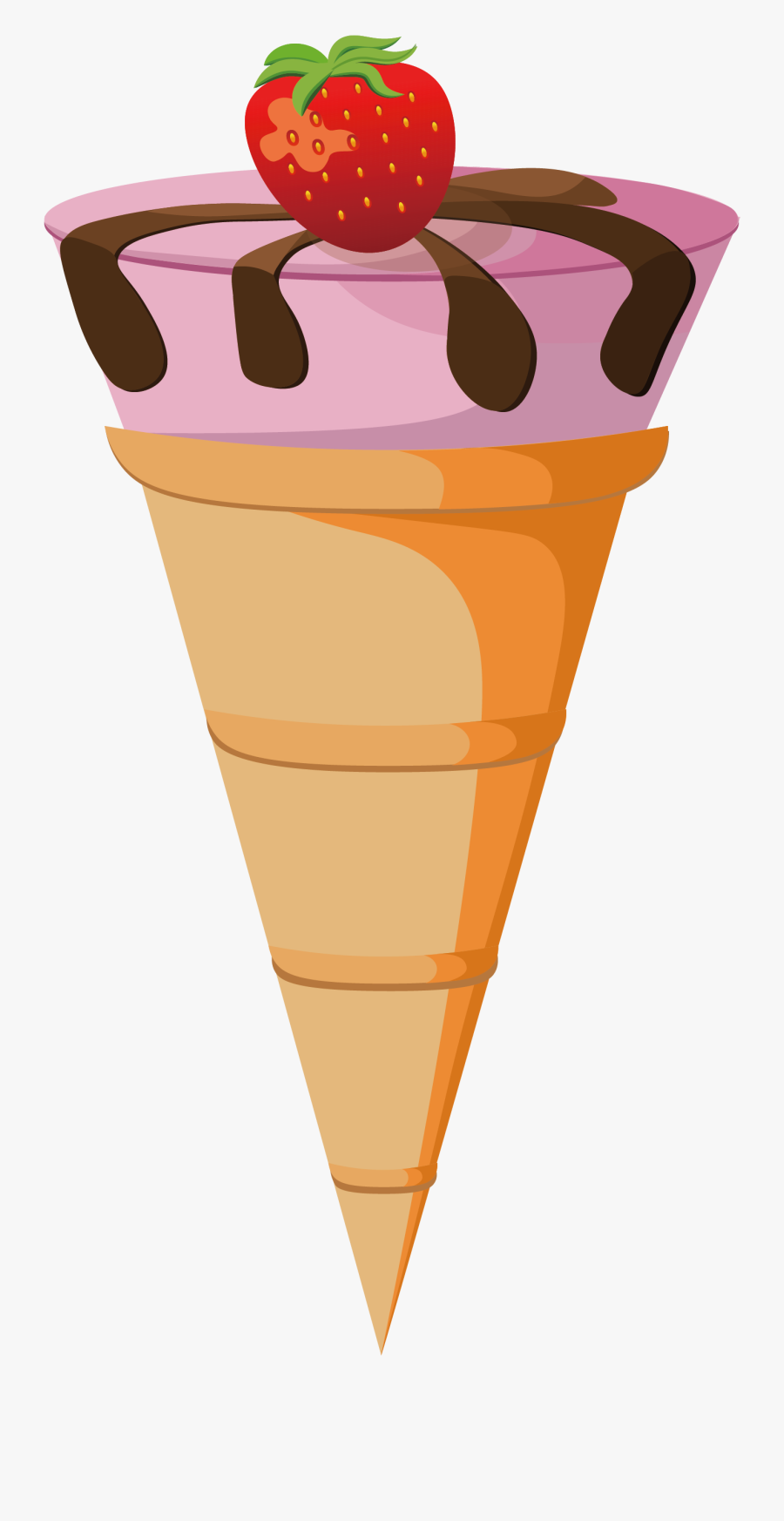 Chocolate Cone Waffle Strawberry Tastes Delicious Dairy - Ice Cream Cone, Transparent Clipart