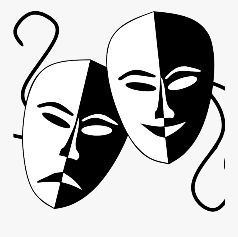 Clipart Theatre Masks Onlinelabels Clip Art Tragedy - Comedy And Tragedy Masks Png, Transparent Clipart