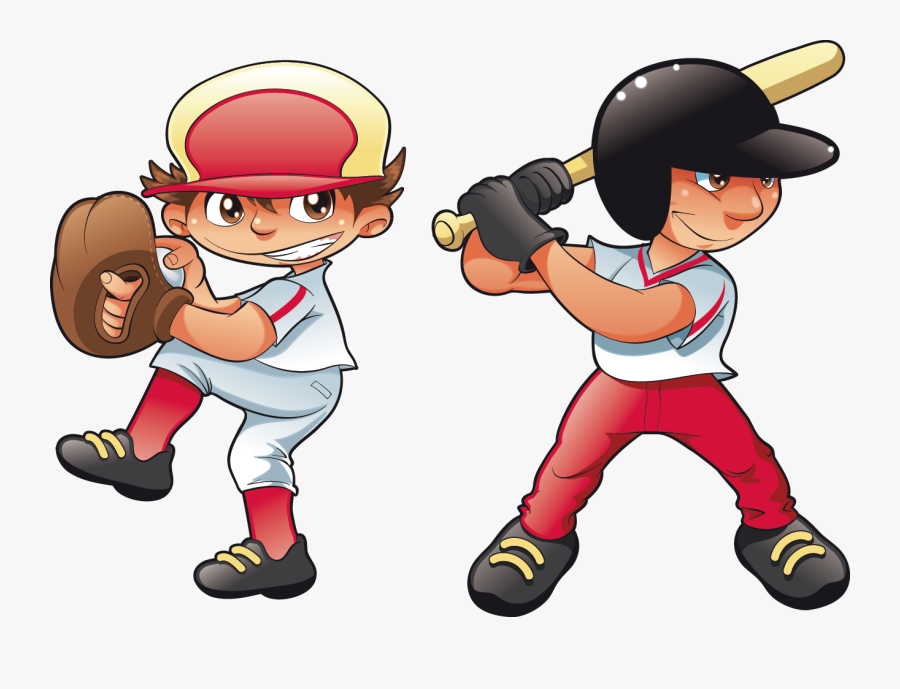 Baseball Field Batting Helmet - Playing Baseball Team Cartoon, Transparent Clipart