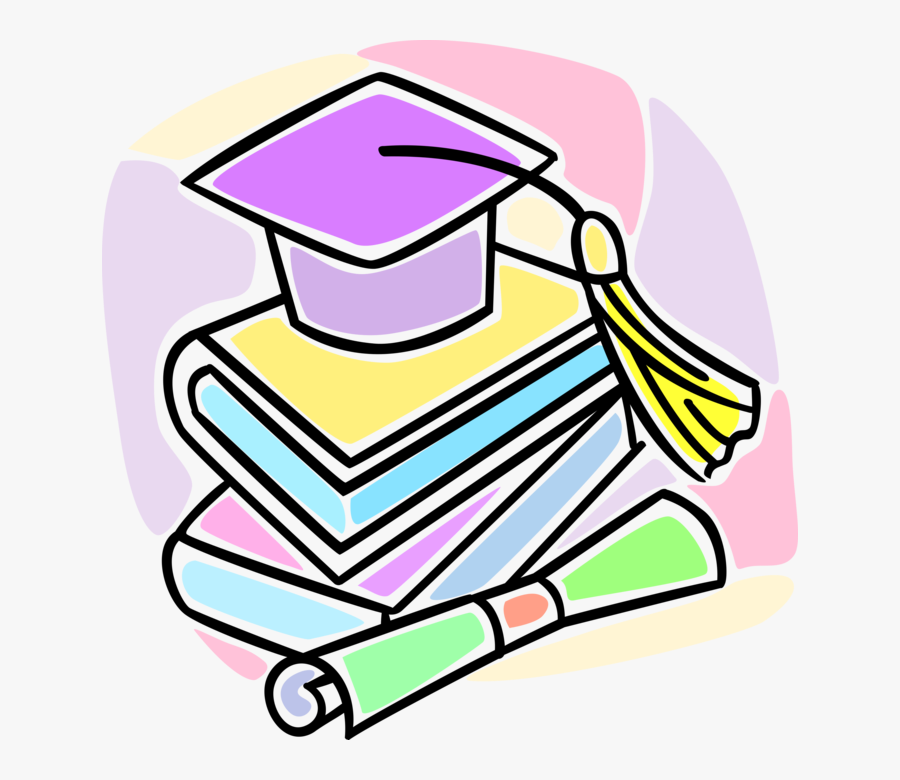 Vector Illustration Of School Graduate Mortarboard - Clip Art, Transparent Clipart