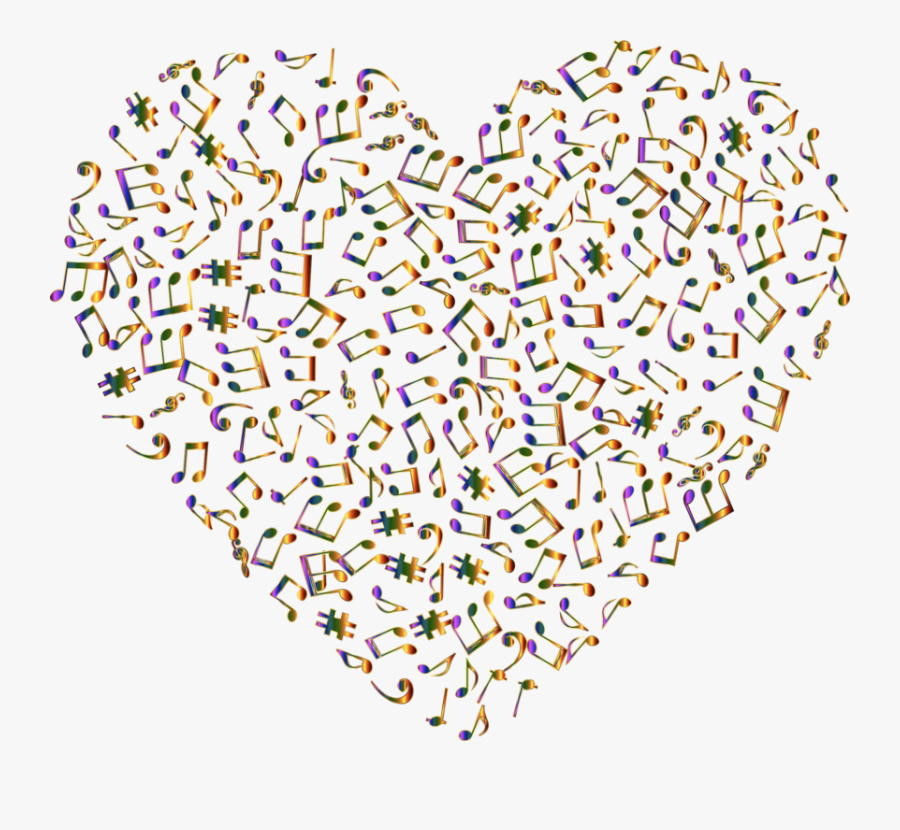 Heart,organ,area - Music Note Heart Svg, Transparent Clipart