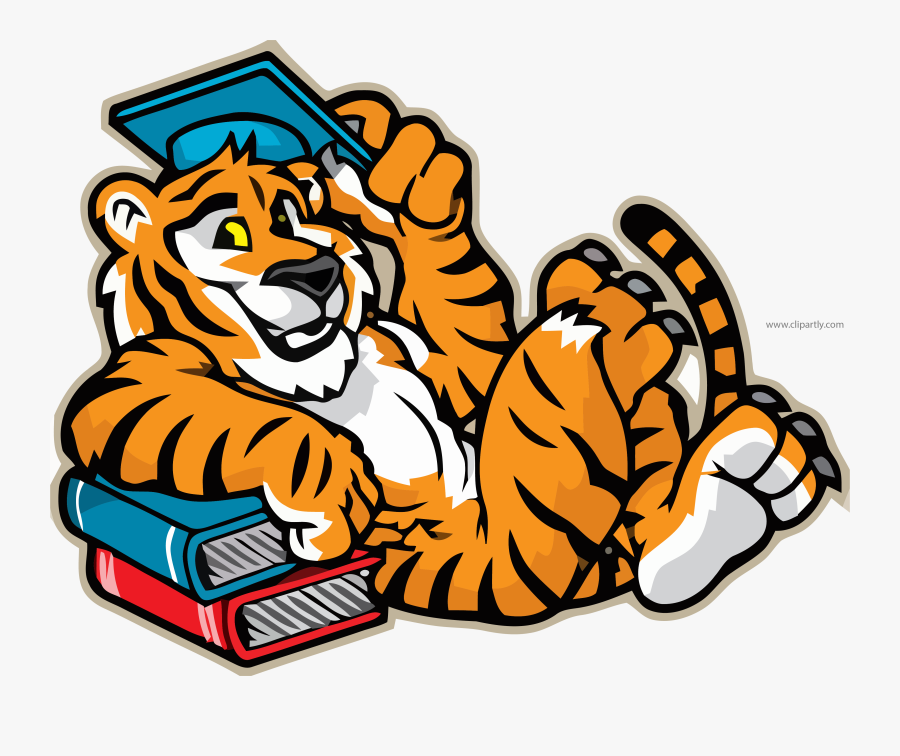 Tigger Mascot Graduate Illustration Clipart Png Image - Elementary School Tiger Mascot, Transparent Clipart