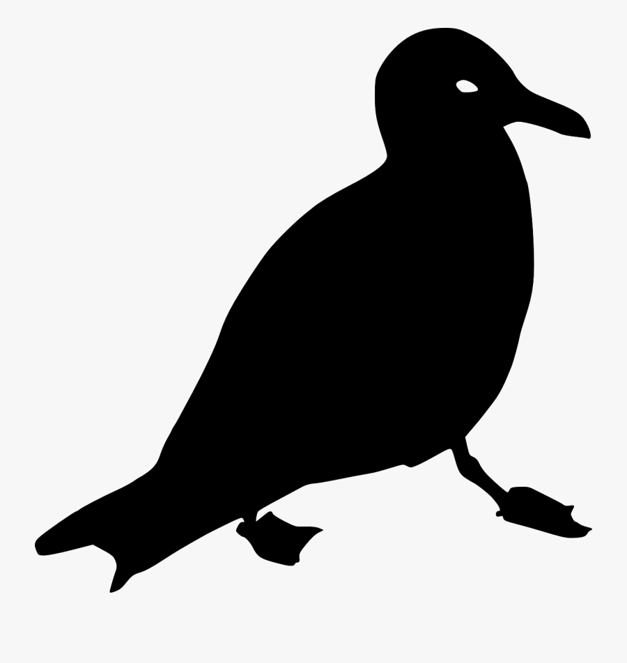 Seagull Outline Clip Art - Silhouette Goéland, Transparent Clipart