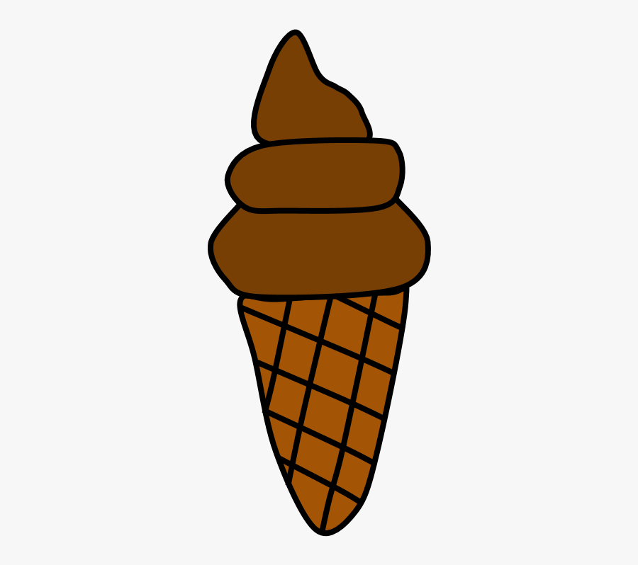 Chocolate Ice Cream, Cone, Waffle, Wafer - Soy Ice Cream, Transparent Clipart