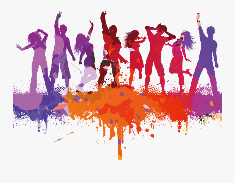 Transparent Group Of People Png - Dance Party Silhouette Png, Transparent Clipart